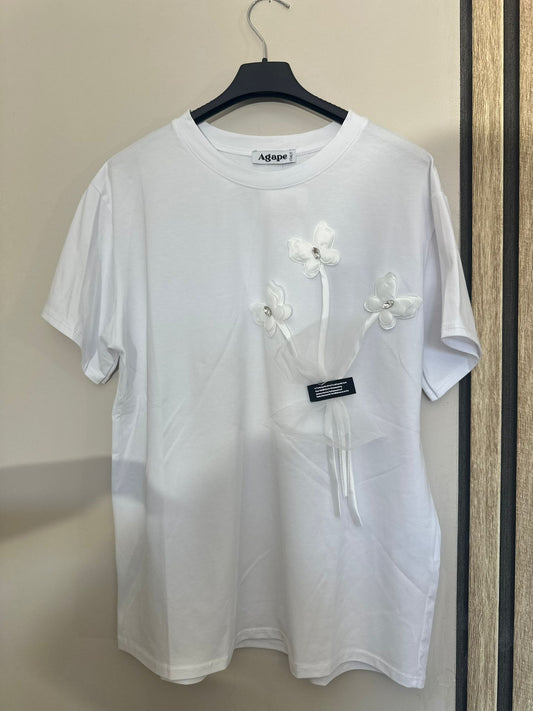 T-Shirt white Flower