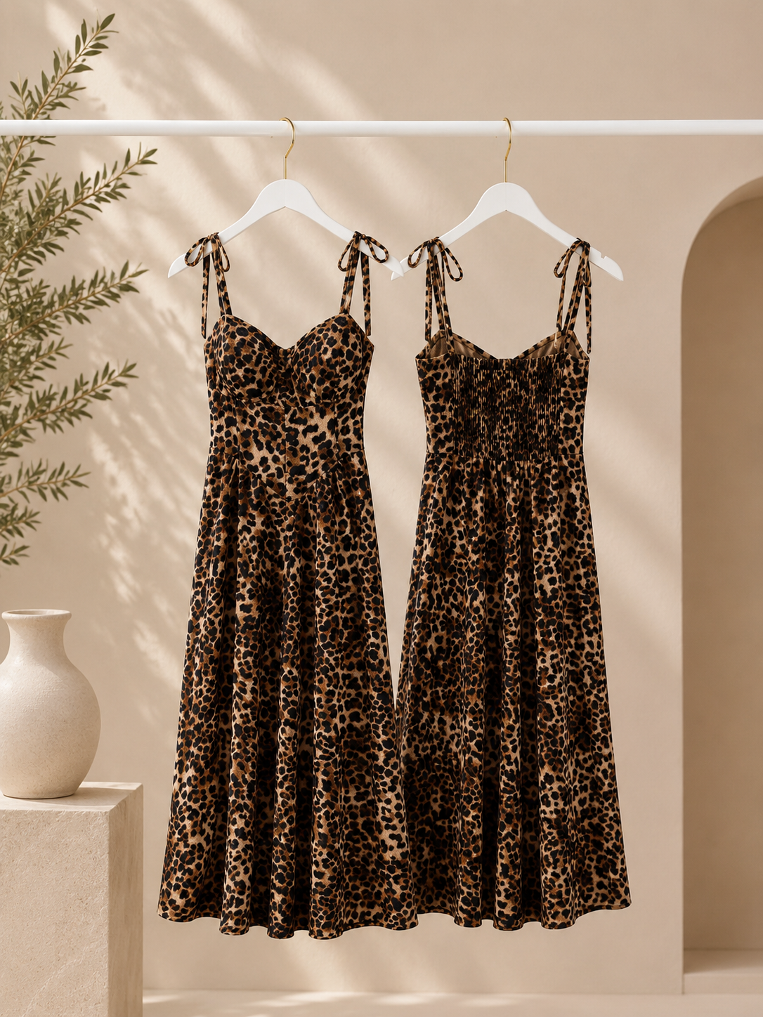 Fustani leopard print